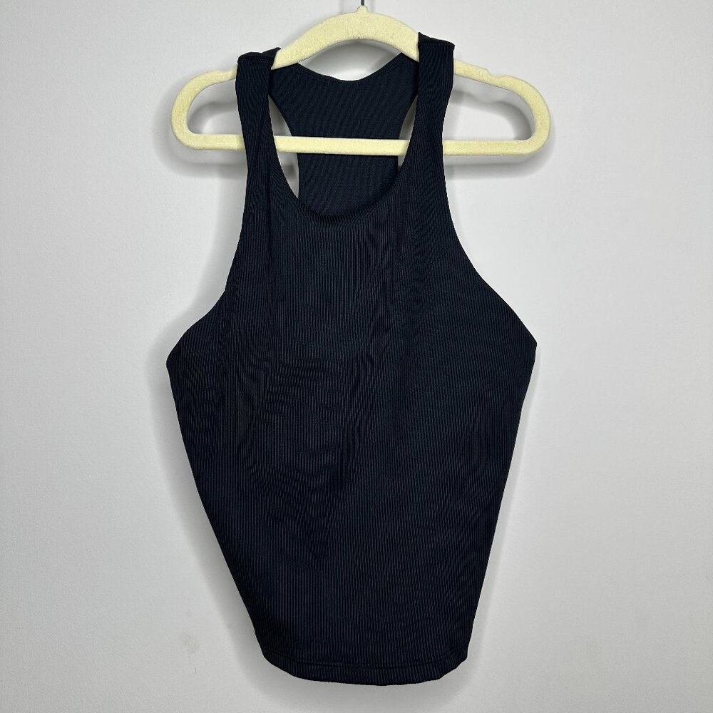 All In Motion Black Cropped Ribbed Tank Women's XS